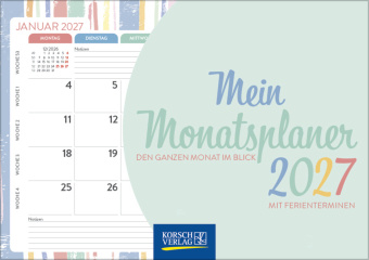 Koledar/Rokovnik Mein Monatsplaner 2027 Korsch Verlag