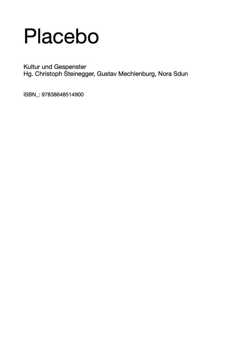 Kniha Placebo Gustav Mechlenburg