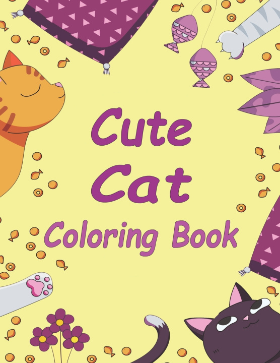 Kniha Cute Cat Coloring Book Oussama Zinaoui