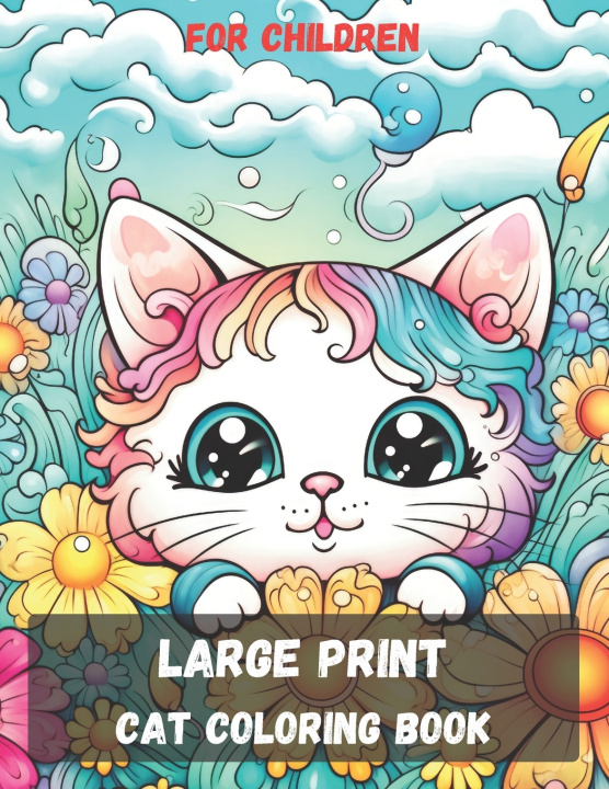 Kniha Coloring book with a cat for children with large print Vad arts