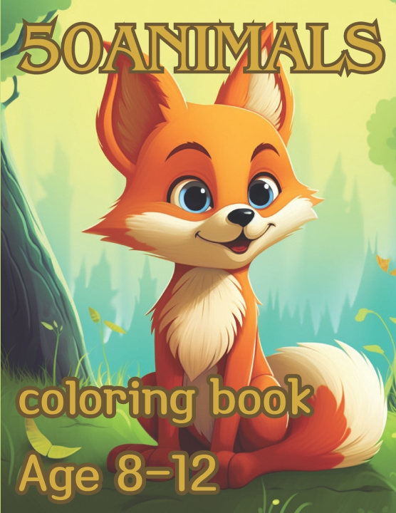 Knjiga 50 animals coloring book Age 8 - 12 park sieun
