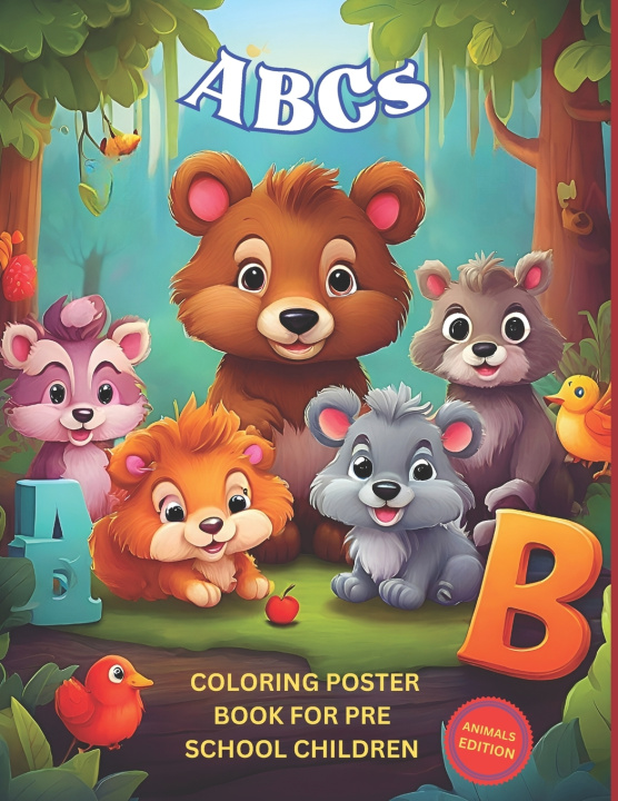 Książka ABCs ANIMAL COLORING POSTER BOOK Etheriana