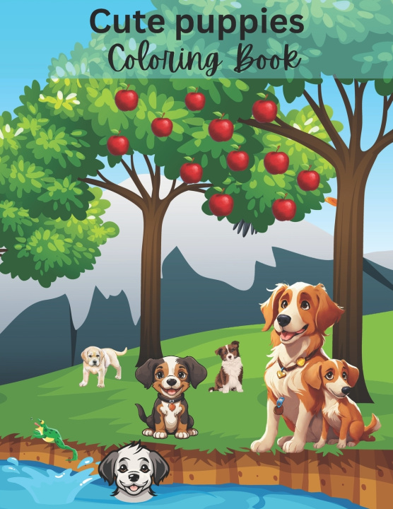 Książka Cute Puppies Coloring Book Positive Elements Designs