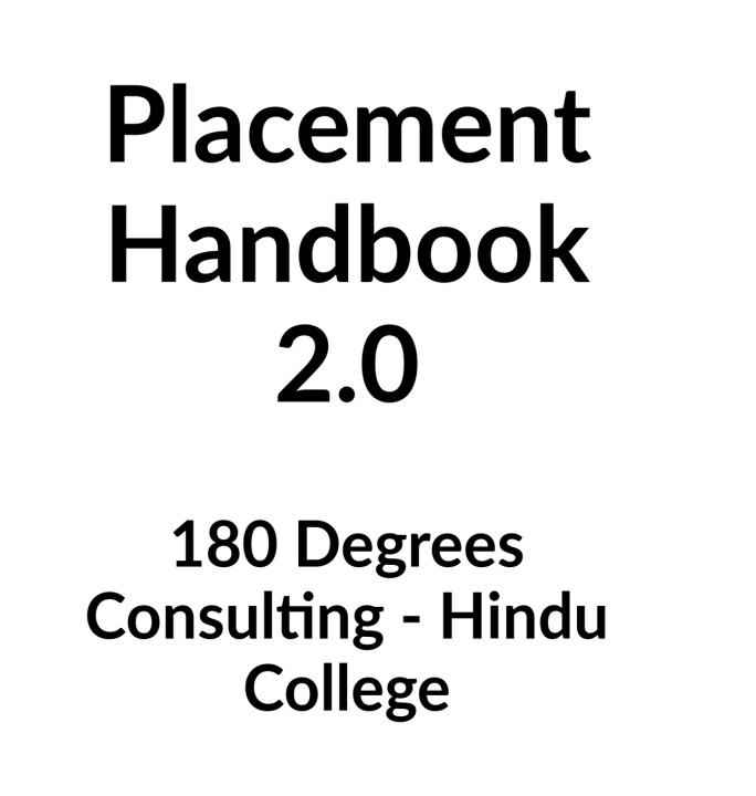Kniha Placement Handbook 2.0 180 Degrees Consulting - Hindu College