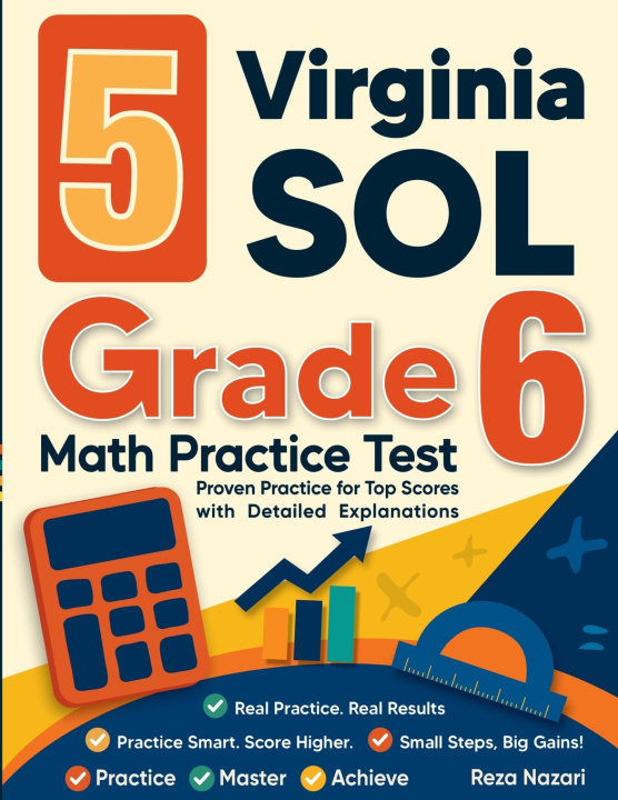Kniha 5 Virginia SOL Grade 6 Math Practice Tests Reza Nazari
