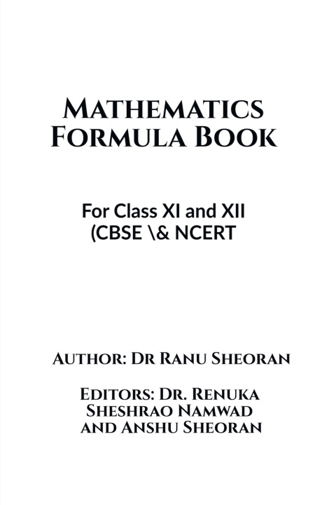 Kniha Mathematics Formula Book Dr. Ranu Sheoran