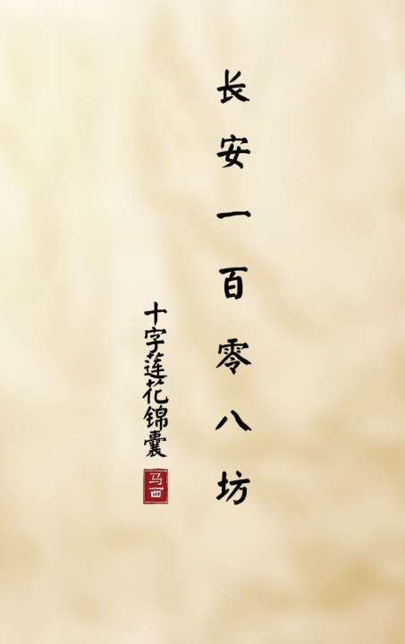 Kniha 长安一百零八坊 Naxin Lu
