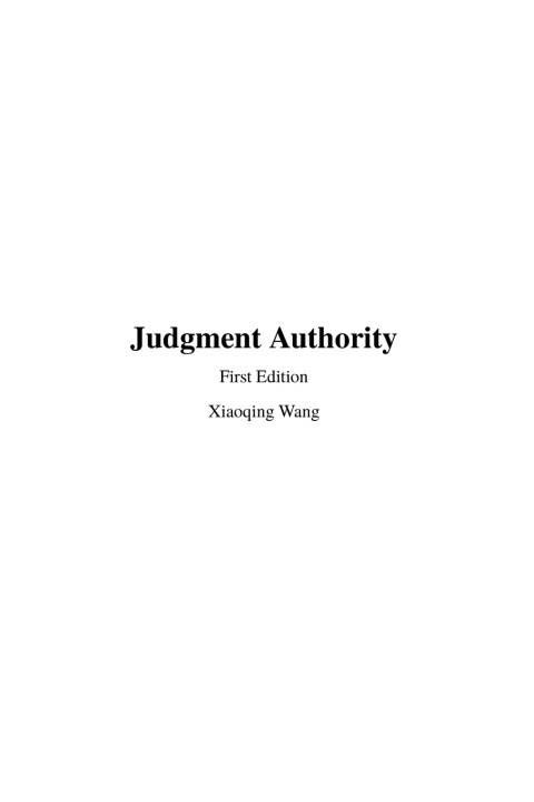 Kniha Judgment Authority Xiaoqing Wang