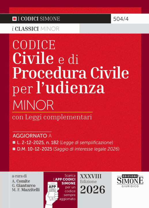 Kniha Codice civile e di procedura civile per l'udienza Minor 