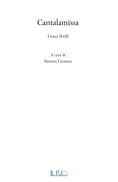 Knjiga Cantalamissa. Luana Perilli 