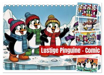 Kalendár/Diár Lustige Pinguine - Comic (Tischkalender 2027 DIN A5 quer), CALVENDO Monatskalender Calvendo