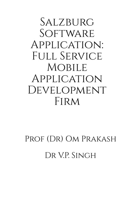Kniha Salzburg Software Application Om Prakash