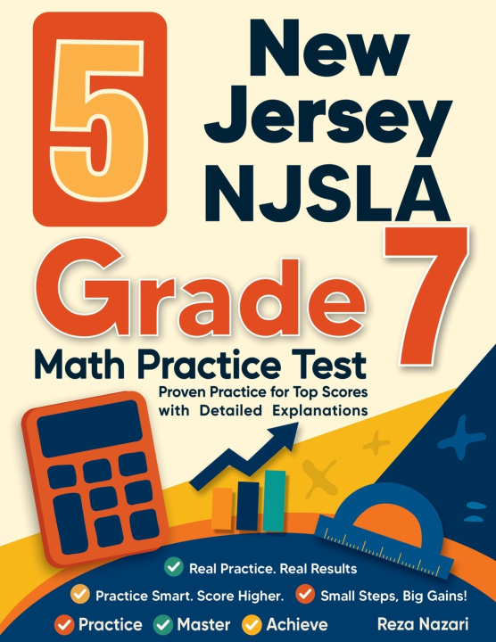 Kniha 5 New Jersey NJSLA Grade 7 Math Practice Tests Nazari