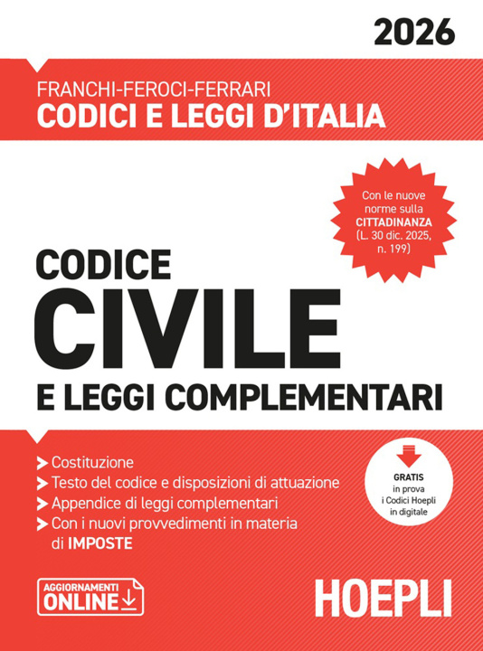 Kniha Codice civile e leggi complementari 2026 Luigi Franchi