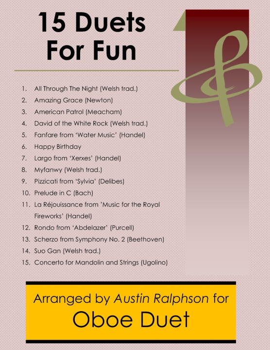 Kniha 15 Oboe Duets for Fun (popular classics) - various levels Austin H Ralphson