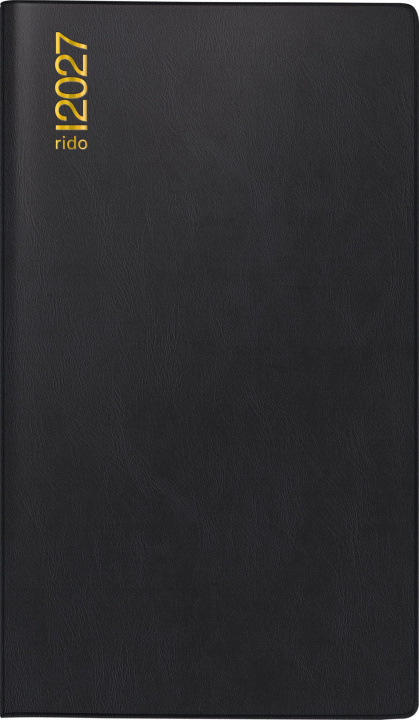 Kniha rido/idé 7012212907 Taschenkalender Mod. TM 17/contacter 2027 A6 quer, Kunststoff, schwarz 