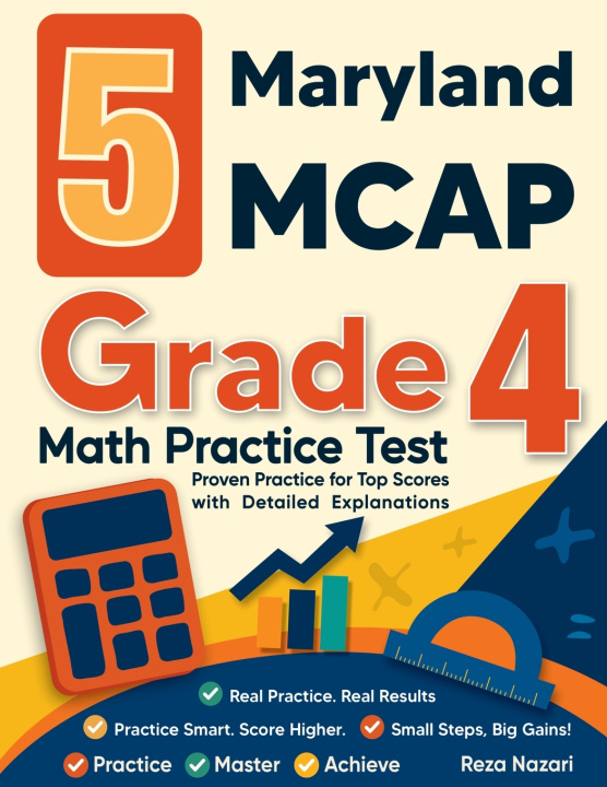 Kniha 5 Maryland MCAP Grade 4 Math Practice Tests Reza Nazari