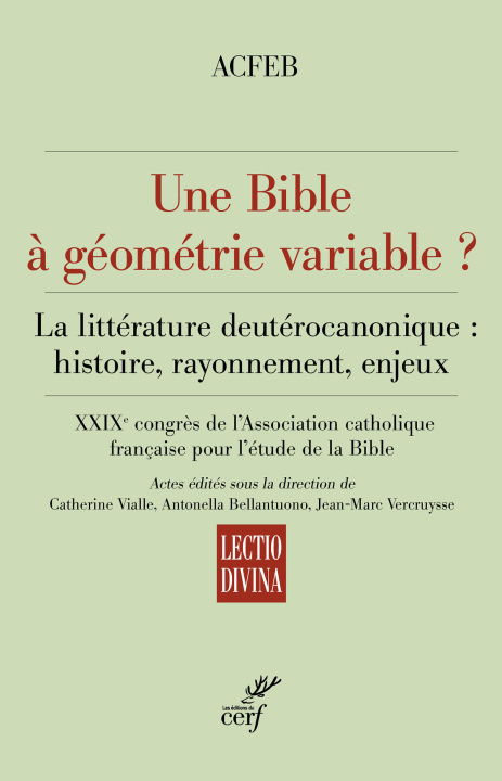 Kniha Une Bible à géométrie variable ? Vercruysse
