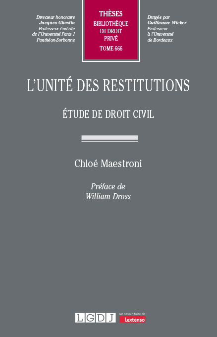 Boek L’unité des restitutions Maestroni