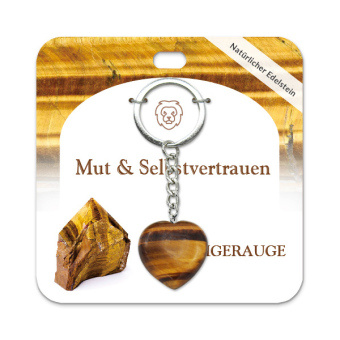 Igra/Igračka Tigerauge Herz Schlüsselanhänger 