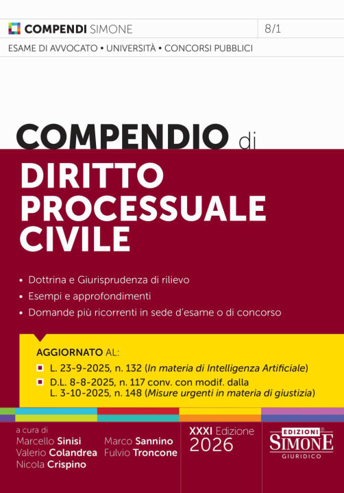 Kniha Compendio di diritto processuale civile 