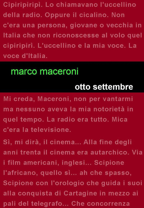 Kniha Otto settembre Marco Maceroni
