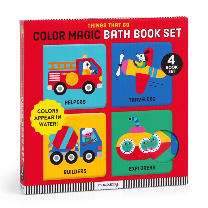 Kniha Things That Go Color Magic Bath Book Set Mudpuppy