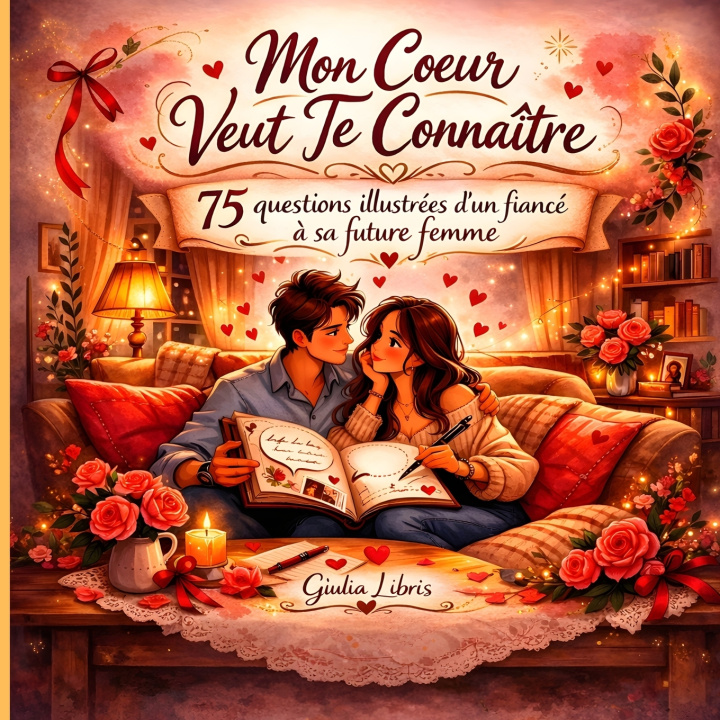 Книга Mon Cœur Veut Te Connaître , 75 questions illustrées d'un fiancé à sa future femme Giulia Libris