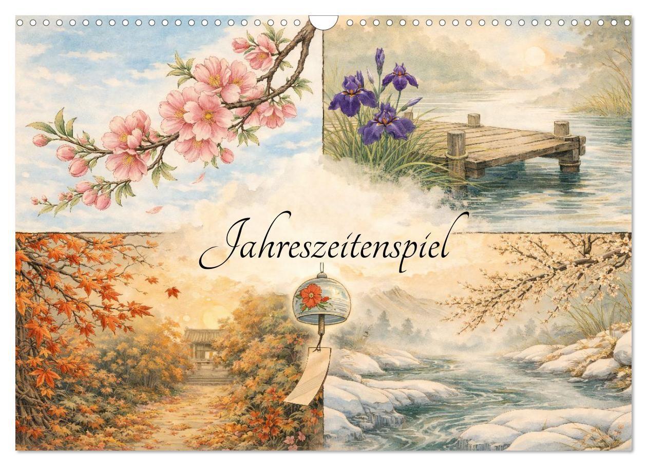 Kalendár/Diár Jahreszeitenspiel (Wandkalender 2027 DIN A3 quer), CALVENDO Monatskalender Calvendo