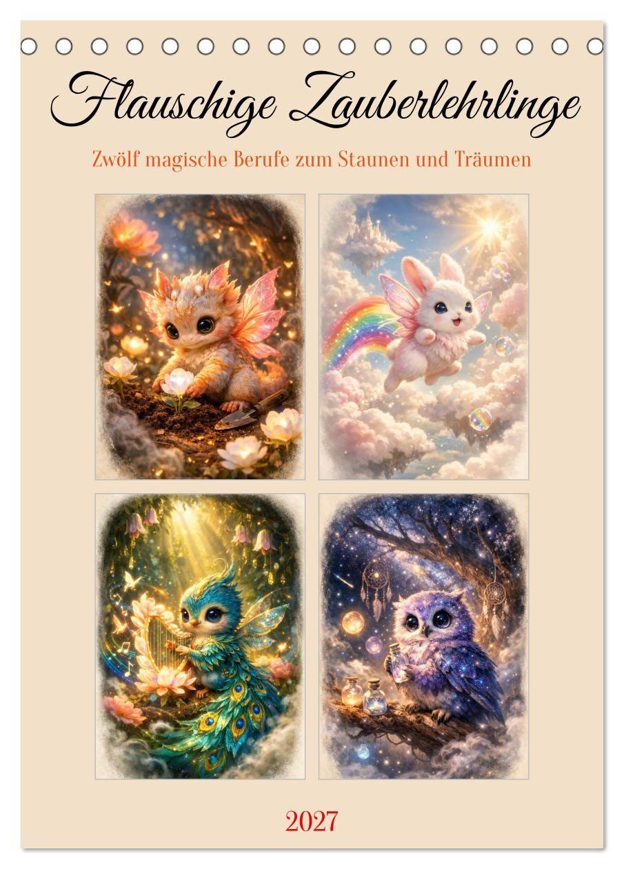 Календар/тефтер Flauschige Zauberlehrlinge (Tischkalender 2027 DIN A5 hoch), CALVENDO Monatskalender Calvendo