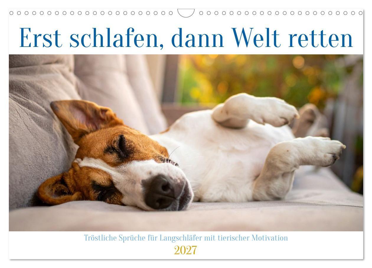 Kalendár/Diár Erst schlafen, dann Welt retten (Wandkalender 2027 DIN A3 quer), CALVENDO Monatskalender Calvendo