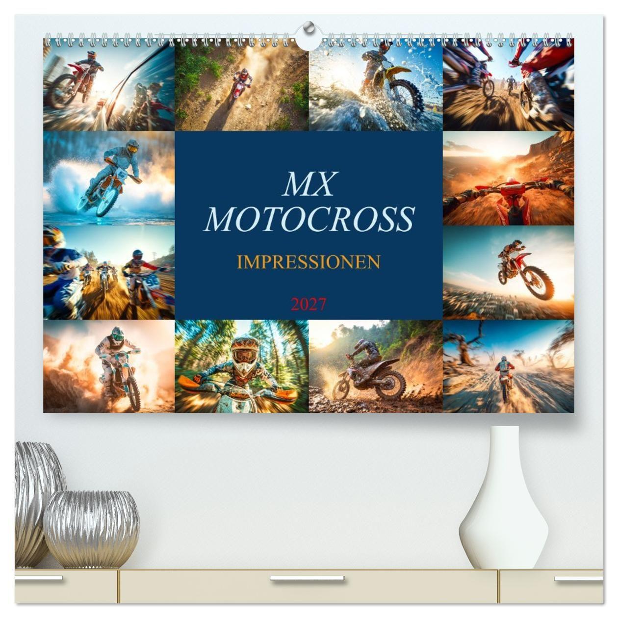 Kalendár/Diár MX - Motocross - Impressionen (hochwertiger Premium Wandkalender 2027 DIN A2 quer), Kunstdruck in Hochglanz Calvendo