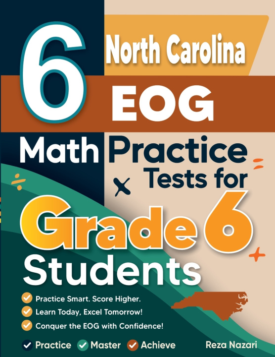 Knjiga 6 North Carolina EOG Math Practice Tests for Grade 6 Students Nazari