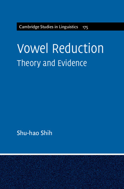 Kniha Vowel Reduction Shu-hao Shih