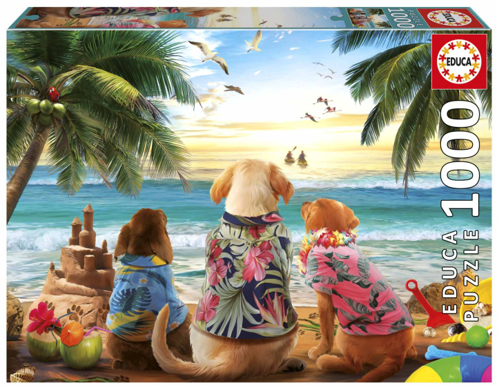 Kniha Puzzle 1000 Psy na plaży 113797 
