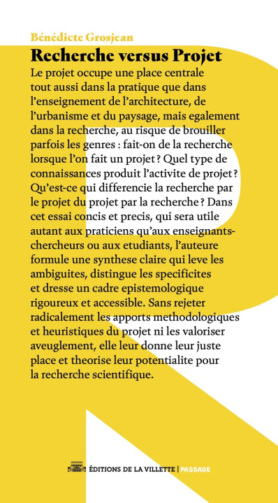 Kniha Recherche vs Projet Grosjean