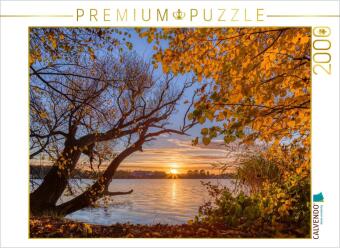 Hra/Hračka CALVENDO Puzzle Goldener Herbstabend am Tiefwarensee | 2000 Teile Lege-Größe 90x67cm Foto-Puzzle für glückliche Stunden Calvendo