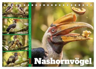 Kalendár/Diár Nashornvögel (Tischkalender 2027 DIN A5 quer), CALVENDO Monatskalender Calvendo