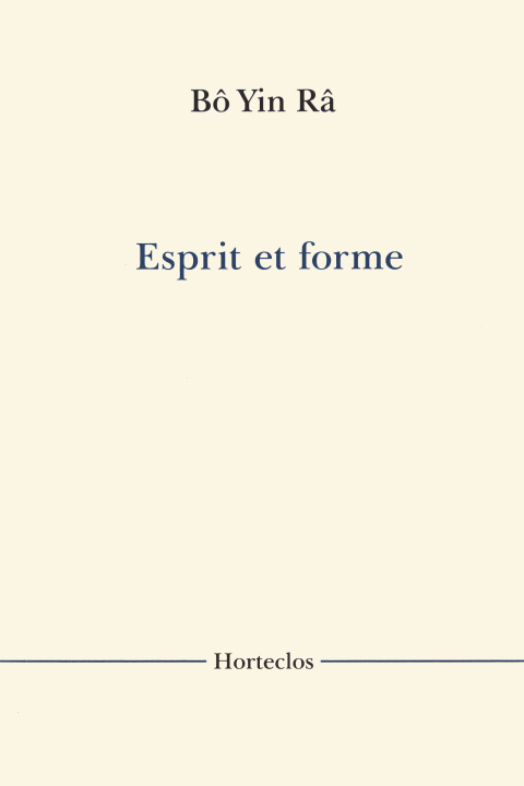 Kniha Esprit et forme Bô Yin Râ