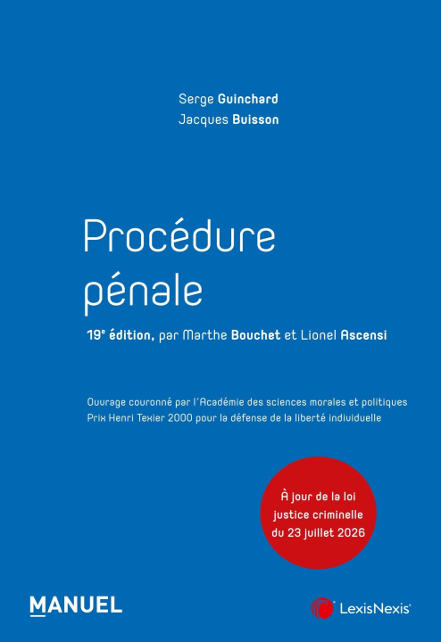 Βιβλίο Procédure pénale Professeur Lionel Ascensi