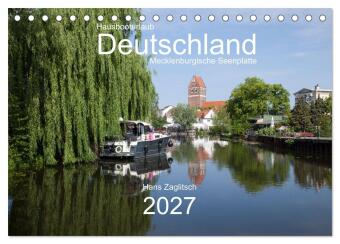 Kalendár/Diár Hausbooturlaub Deutschland - Mecklenburgische Seenplatte (Tischkalender 2027 DIN A5 quer), CALVENDO Monatskalender Calvendo