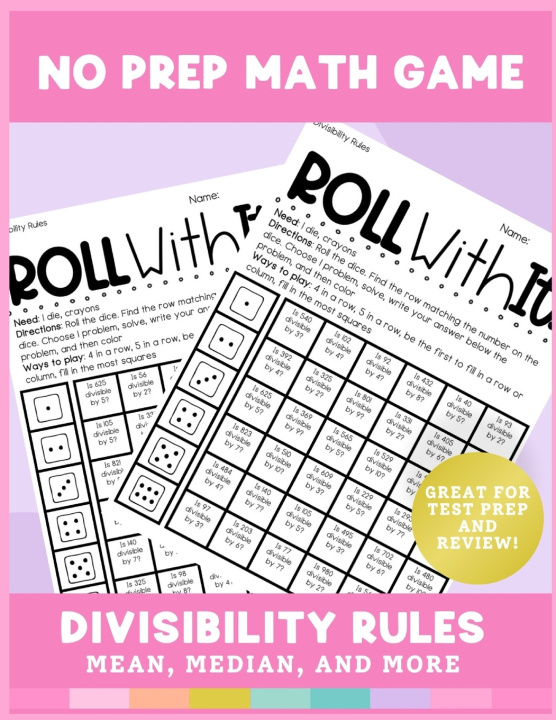 Kniha Divisibility Rules NO PREP Math Activity Math Game Jaime Brown