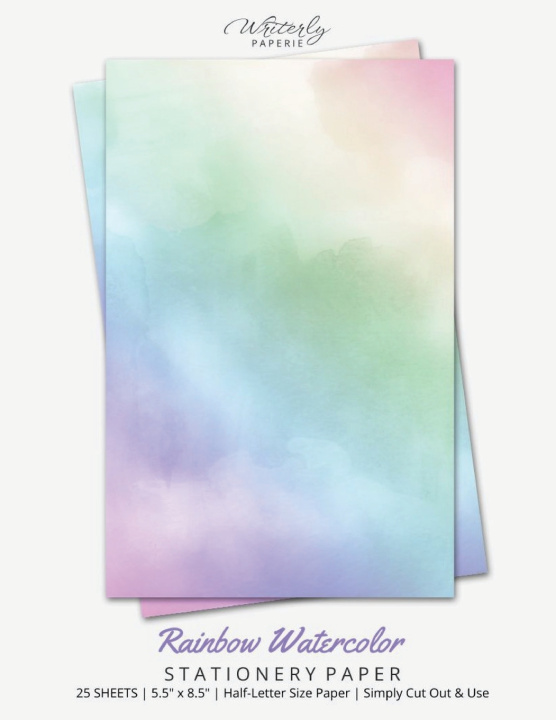 Knjiga Rainbow Watercolor Stationery Paper Writerly Paperie