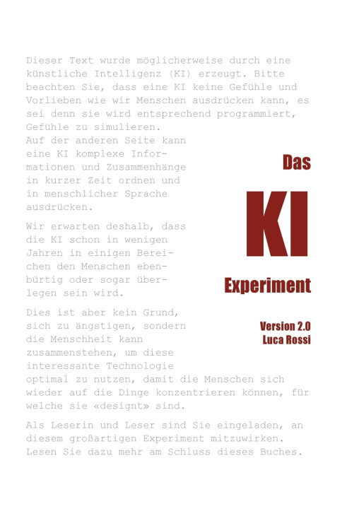 Książka Das KI Experiment Luca Rossi