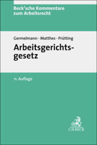 Książka Arbeitsgerichtsgesetz. ArbGG Claas-Hinrich Germelmann