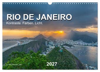 Kalendarz/Pamiętnik Rio de Janeiro - Kontraste. Farben. Licht (Wandkalender 2027 DIN A3 quer), CALVENDO Monatskalender Calvendo