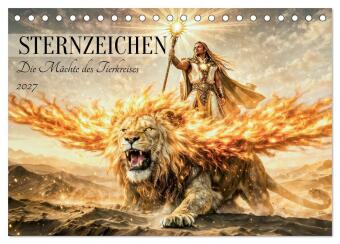 Kalendár/Diár Sternzeichen - Die Mächte des Tierkreises (Tischkalender 2027 DIN A5 quer), CALVENDO Monatskalender Calvendo