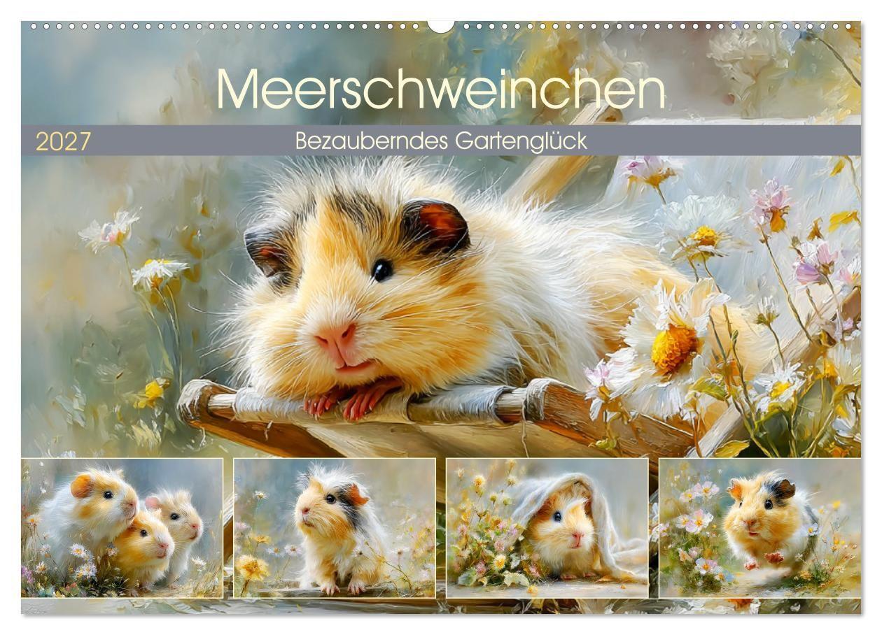 Kalendář/Diář Meerschweinchen. Bezauberndes Gartenglück (Wandkalender 2027 DIN A2 quer), CALVENDO Monatskalender Calvendo