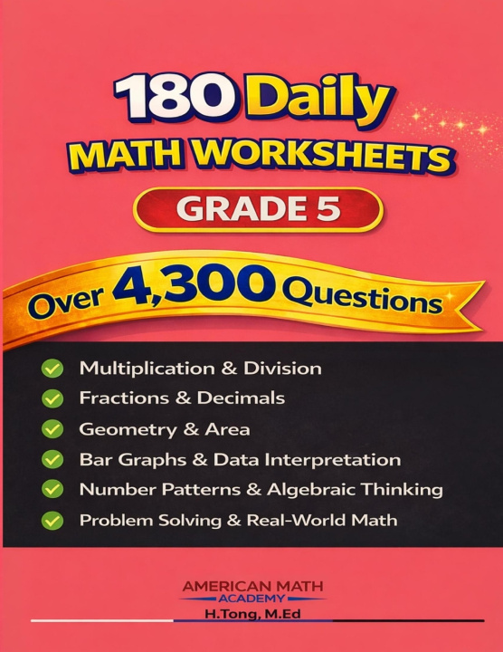Kniha 180 Daily Math Worksheets American Math Academy