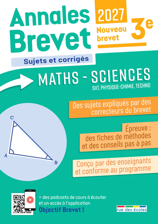 Knjiga Annales Brevet - Maths - Sciences - 3e - 2027 